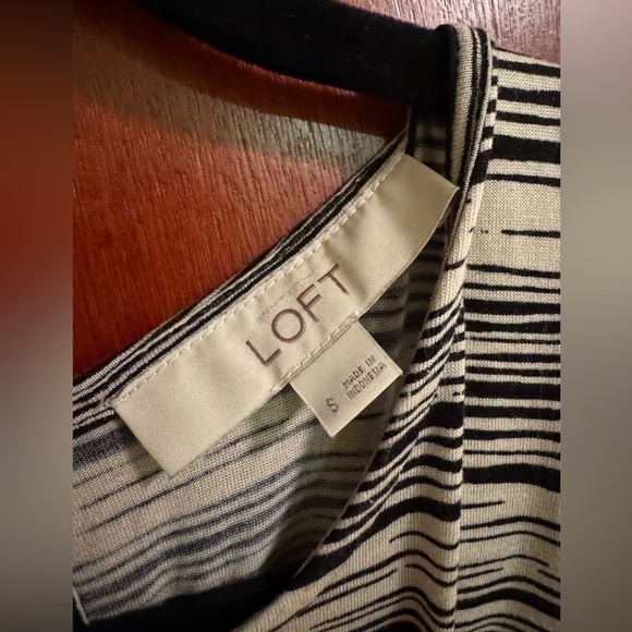 Ann Taylor LOFT Maxi sleeveless Dress black white stripe Sz S - Picture 2 of 2